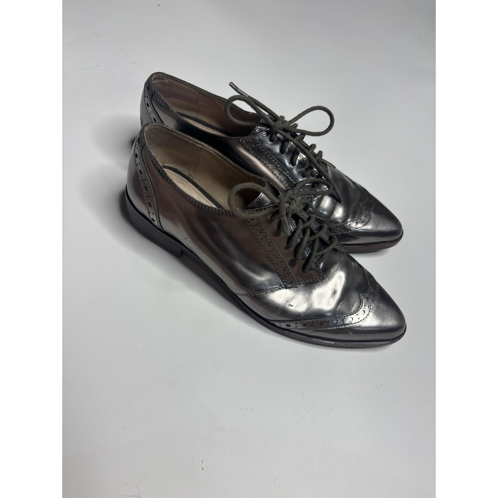 Louise et Cie Women's 7‎ EU 37 Coquette Lace Up Academia Metallic Oxford Loafer